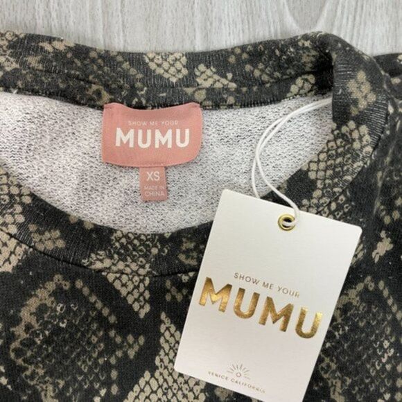 Show Me Your MuMu Boyfriend Oversized Cotton Long Sleeve Sweatshirt Ziggy Python - Picture 10 of 12